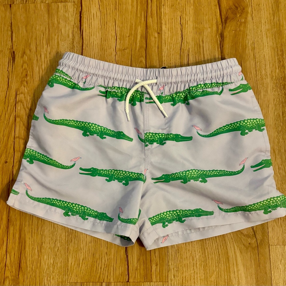 TBBC Green Alligator Print Swim Trunks